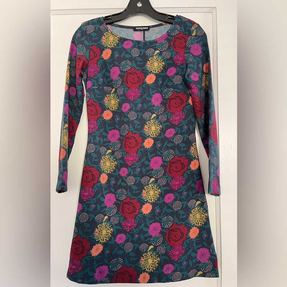 NWT American Apparel Long Sleeve A-line Dress Retro Boho Festival